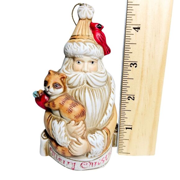 Christmas Vtg Collectible Ceramic Santa Claus Bell Ornament KSA Kurt S Adler Inc - Picture 9 of 12